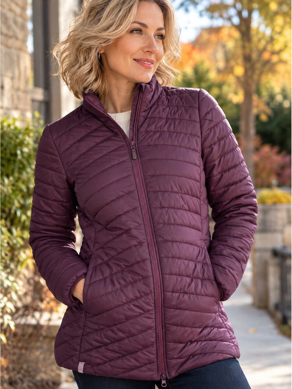 WindRiver Women’s Quilted Jacket – Purple, Size L / Veste matelassée pour femme
